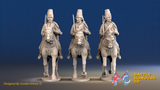 Seven Years’ War Prussian Hussars - Trotting - Mirlitons with Skull Badges, front view. Supplied unpainted.