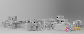 Rural buildings bundle terrain model view 2