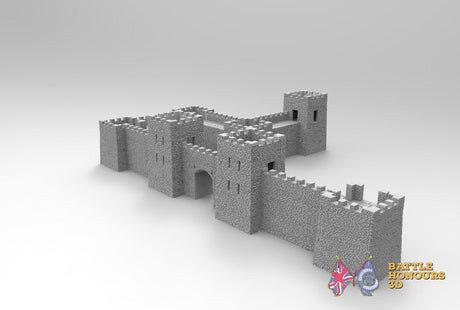 Norman castle walls terrain model view 4