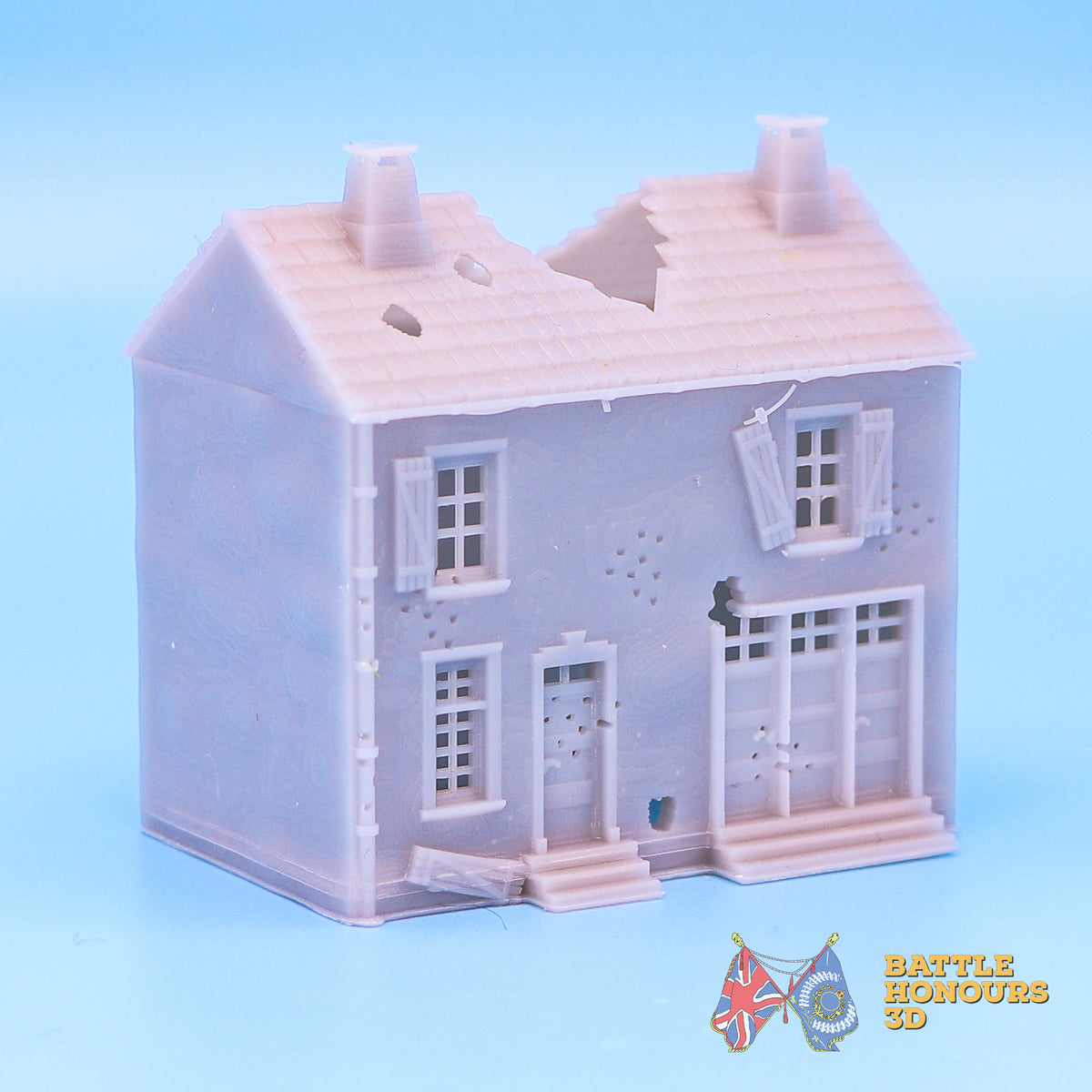 Damaged Saint Privat House 5 terrain model view 2