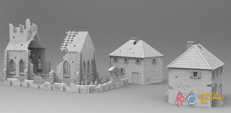 Damaged Saint Privat town set terrain model view 2