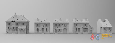 Damaged Saint Privat town set terrain model view 3