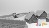 Saxon village with palisades terrain model view 2