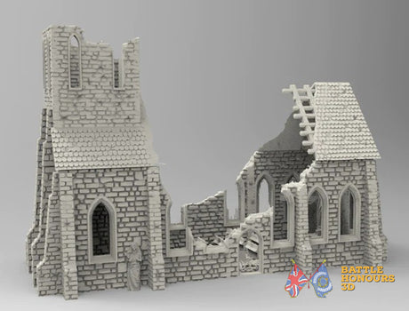 Destroyed church terrain model view 1