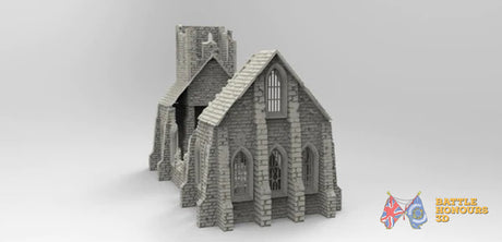 Destroyed church terrain model view 2