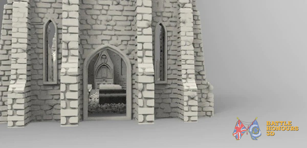 Destroyed church terrain model view 4