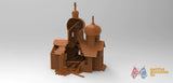 Damaged Russian church terrain model view 6
