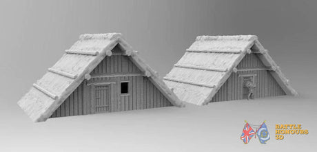 Anglo Saxon Houses terrain model for historical tabletop wargaming view 6