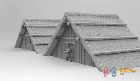 Anglo Saxon Houses terrain model for historical tabletop wargaming view 5