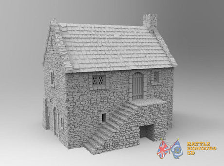 Bastle with Stairs terrain model view 3