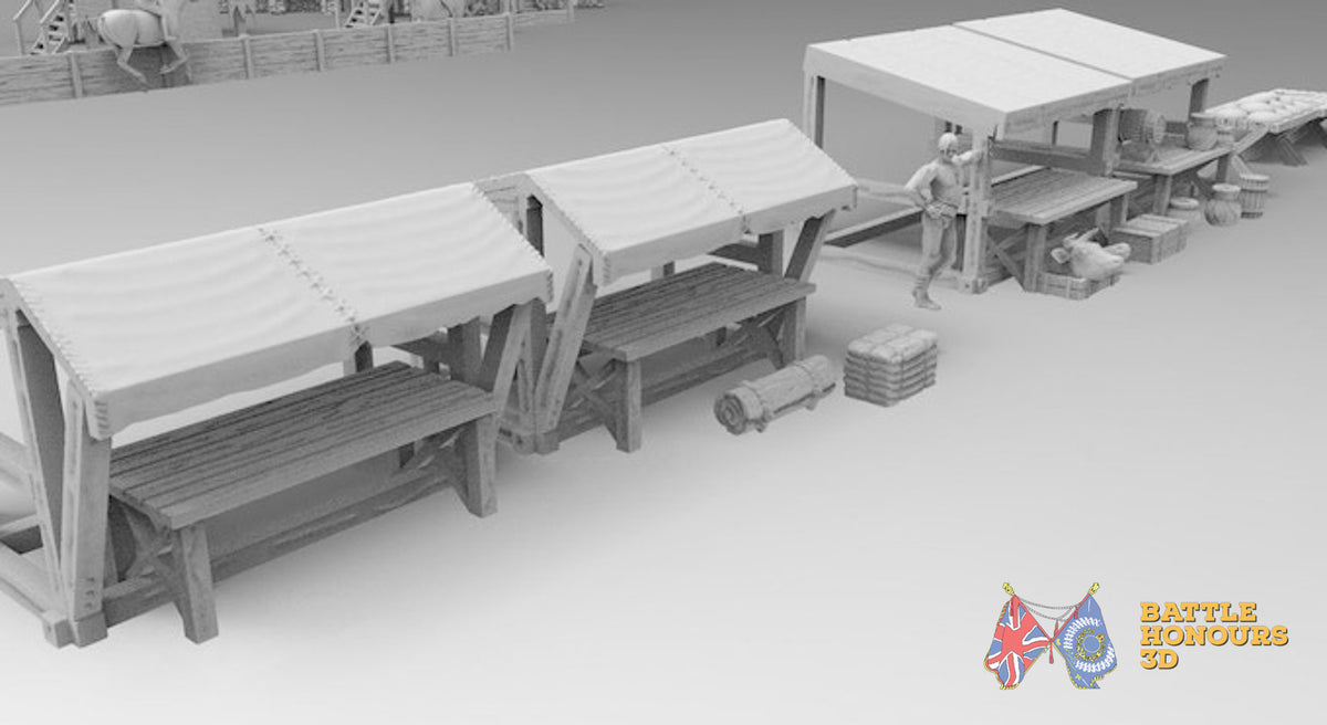 Medieval market terrain model view 3