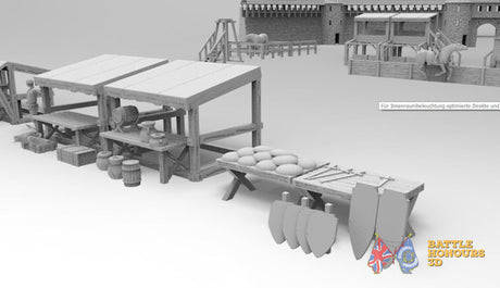 Medieval market terrain model view 2