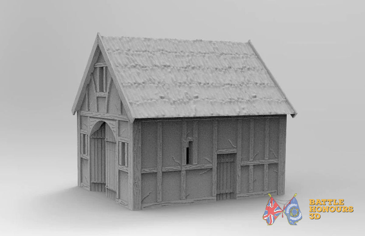 Medieval barn terrain model view 2