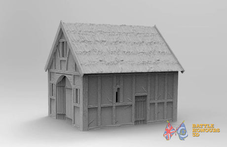 Medieval barn terrain model view 2