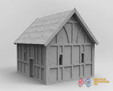 Medieval barn terrain model view 1