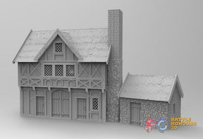 Medieval farmhouse terrain model view 4