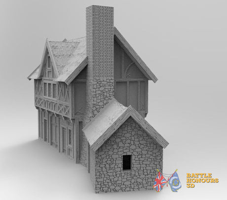 Medieval farmhouse terrain model view 3
