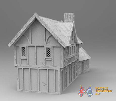 Medieval farmhouse terrain model view 1