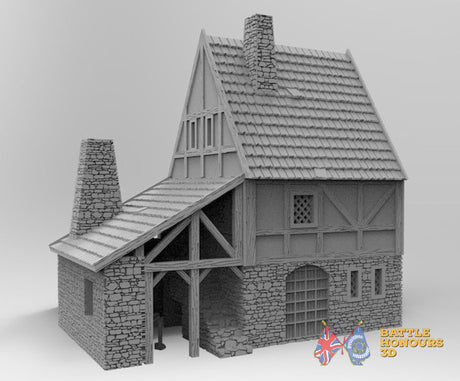 Medieval forge terrain model view 5