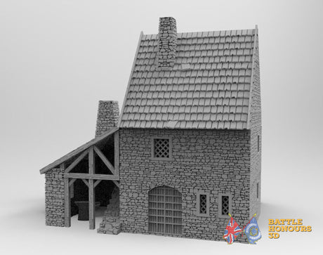 Medieval forge terrain model view 3