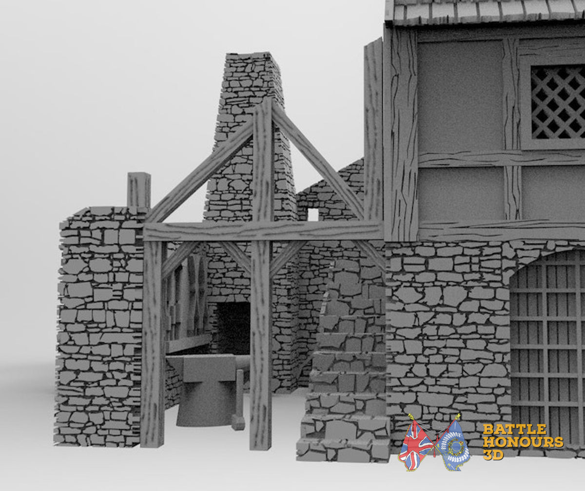 Medieval forge terrain model view 2