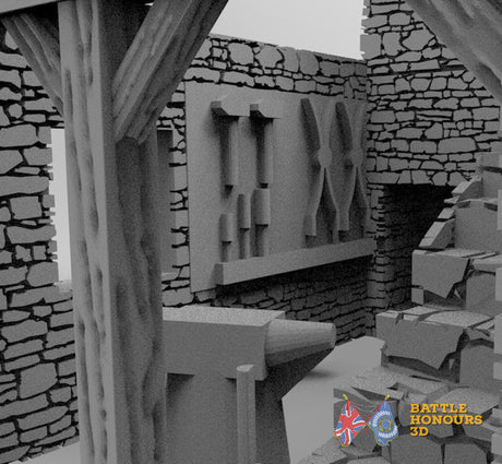 Medieval forge terrain model view 1