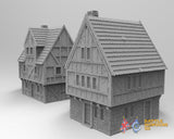 Medieval houses terrain model view 2