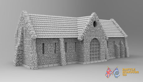 Medieval tithe barn terrain model view 2