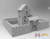 Medieval tower house terrain model view 3
