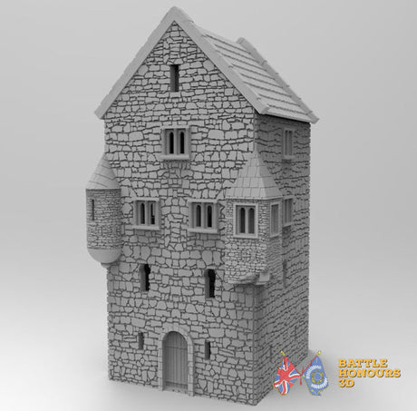 Medieval tower house terrain model view 1