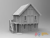 Medieval watermill terrain model view 5