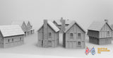 Medieval village terrain set model view 5