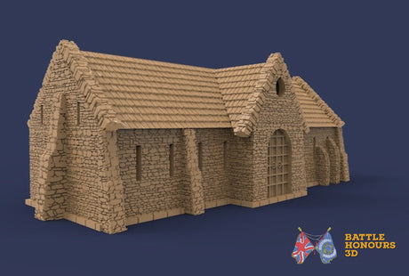Medieval village terrain set model view 3