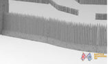 Palisade walls with towers terrain model view 3