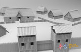 Viking village with palisades terrain model view 1