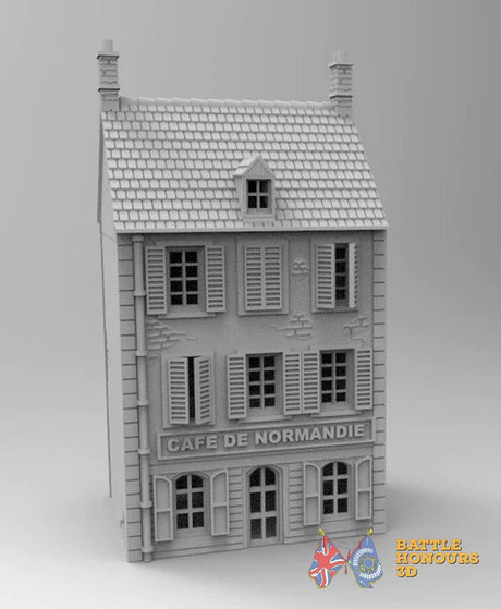 Cafe De Normandie terrain model for WW2 tabletop wargaming