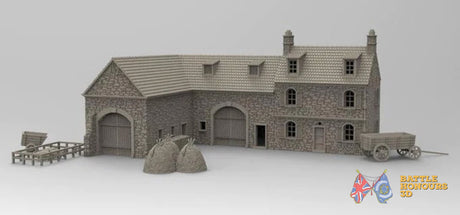 Normandy ruined farmhouse terrain model view 4