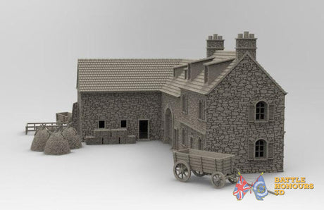 Normandy ruined farmhouse terrain model view 2