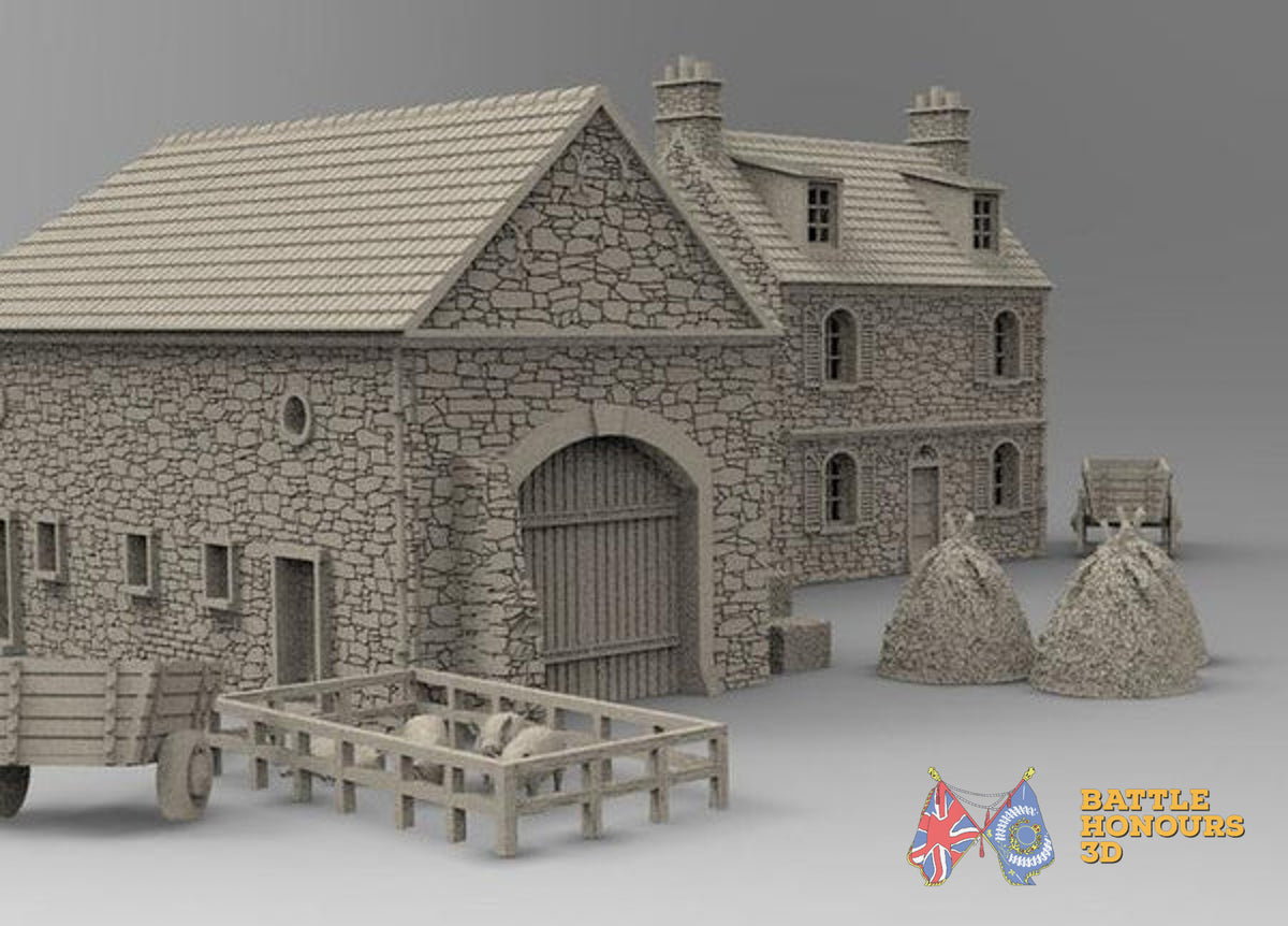 Normandy ruined farmhouse terrain model view 1