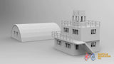 RAF control tower and hut terrain model view 1