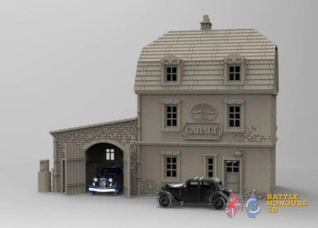 French garage with annex terrain model view 3