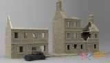 French destroyed town terrain set view 9