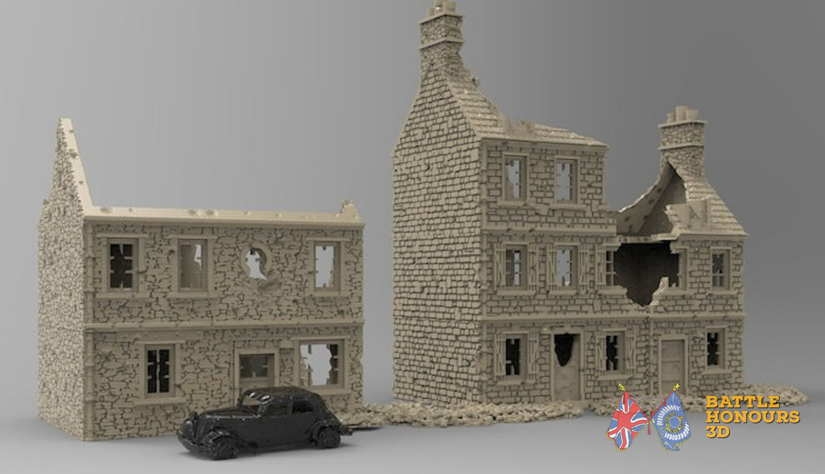 French destroyed town terrain set view 9