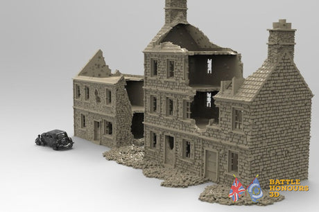 French destroyed town terrain set view 8