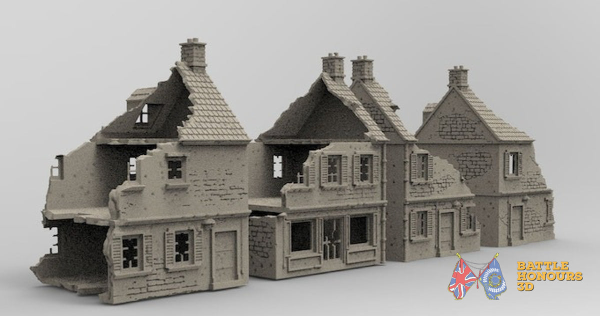 French destroyed town terrain set view 6