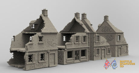 French destroyed town terrain set view 6