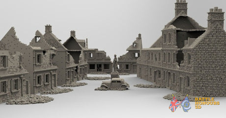 French destroyed town terrain set view 4