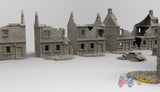 French destroyed town terrain set view 2
