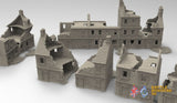 French destroyed town terrain set view 1