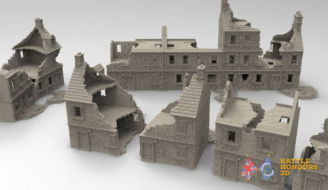 French destroyed town terrain set view 1